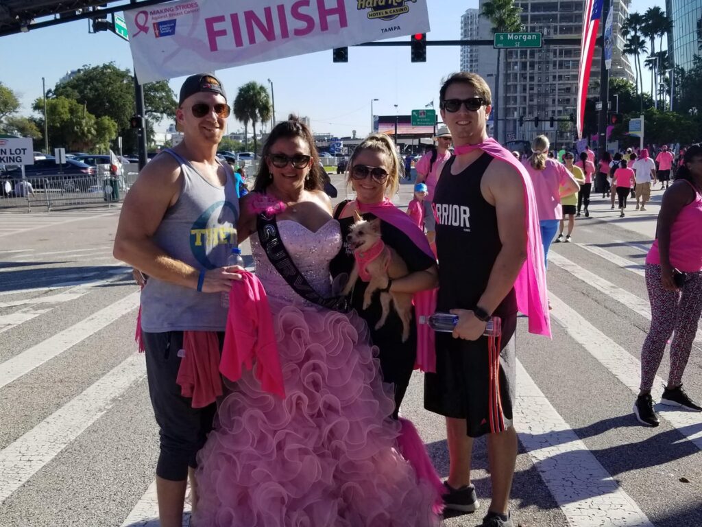Tina Goldstein at Breast Cancer Awareness Event with family and friends in Fort Lauderdale, FL | Wasteline Solutions