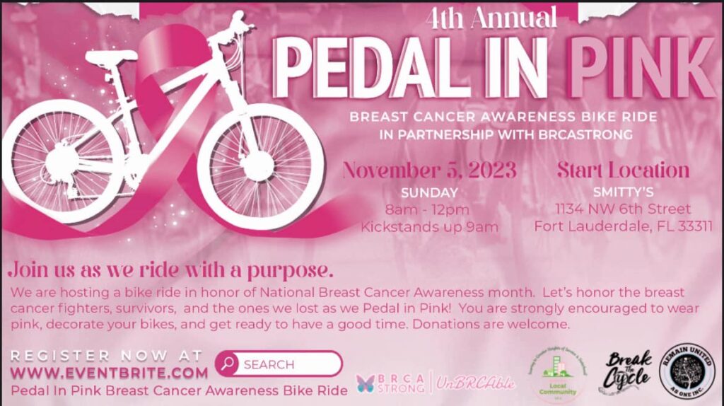 Pedal in Pink Event Flyer | Wasteline Solutions Supporting Breast Cancer Awareness