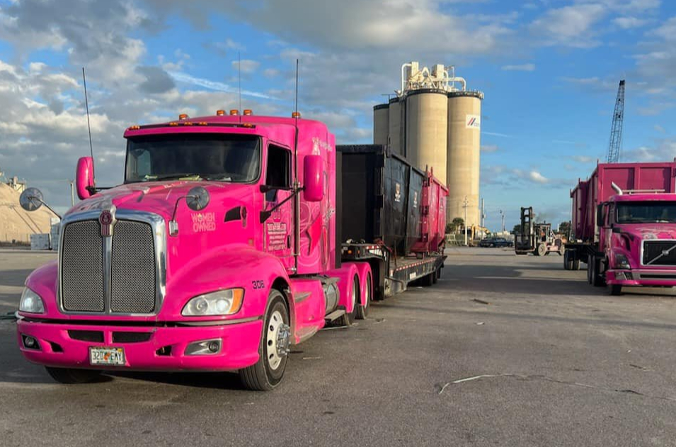 Wasteline Solutions pink dump truck | Commercial Project