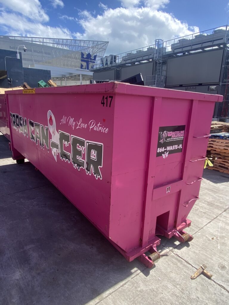 Wasteline Solutions pink dumpster